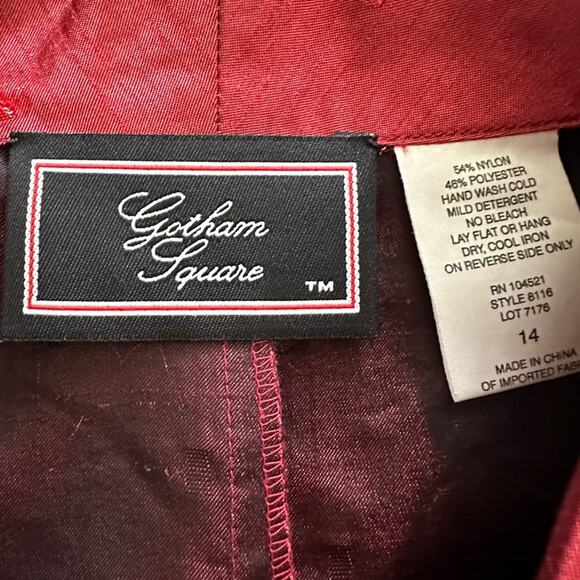 Gotham Square Red Button Front Embellished Dressy Blazer Jacket Size 14 - Picture 2 of 12